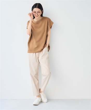 CROSS FUNCTION 《シワになりにくい》エブ楽 なめらかダンボール フレンチスリーブドルマンTシャツ_subthumb_20