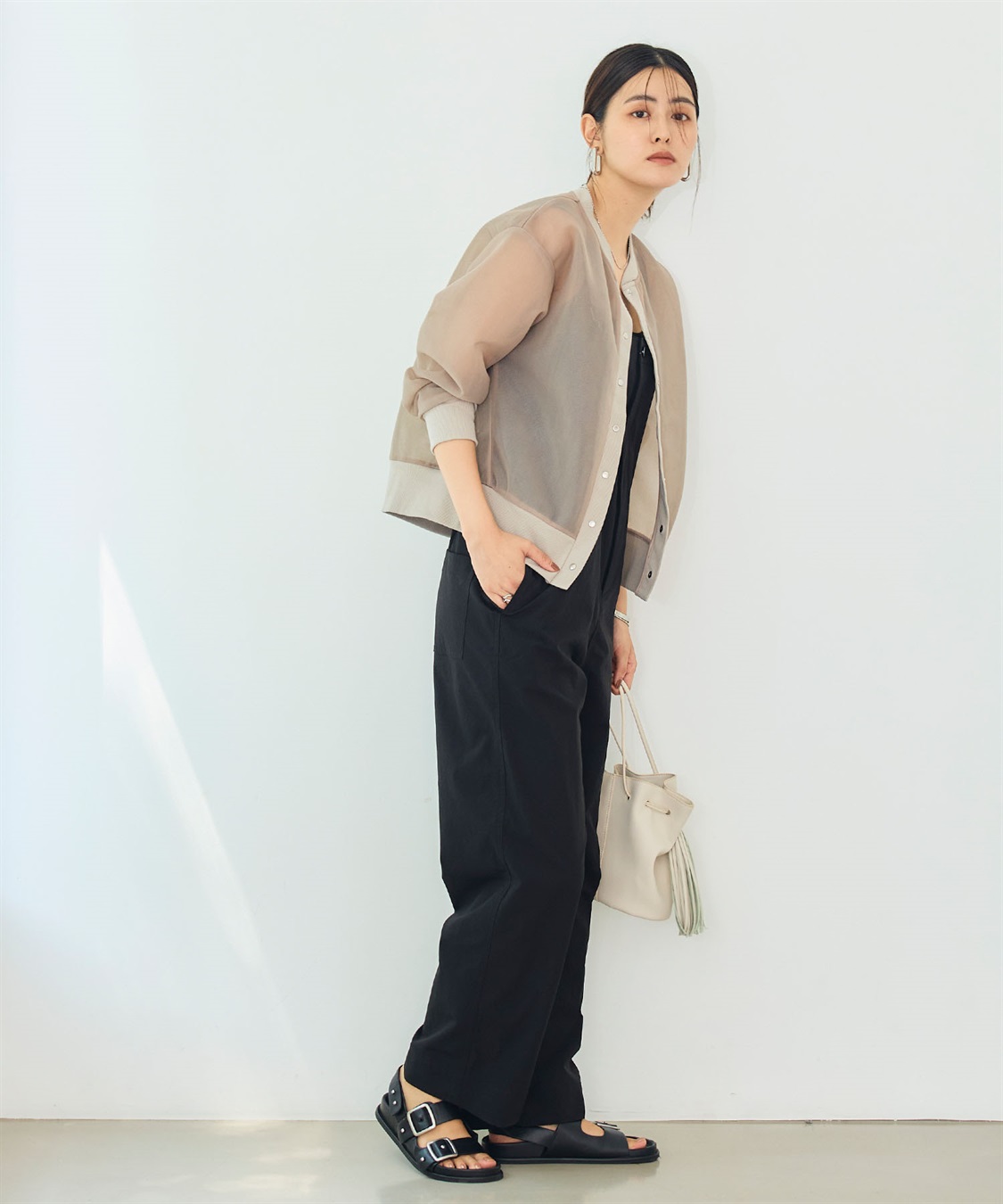 CROSS FUNCTION 《マシンウォッシャブル》エブ楽 シアースナップボタンカーディガン_sub_10