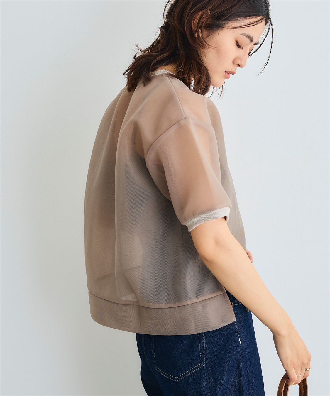 CROSS FUNCTION 《マシンウォッシャブル》エブ楽 シアーハーフスリーブトップス_sub_13