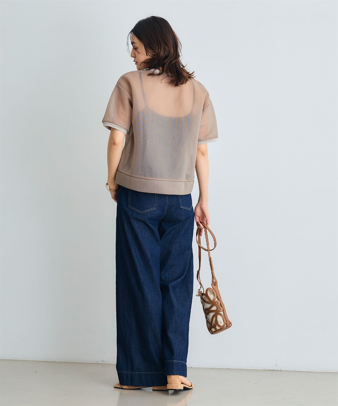 CROSS FUNCTION 《マシンウォッシャブル》エブ楽 シアーハーフスリーブトップス_sub_18