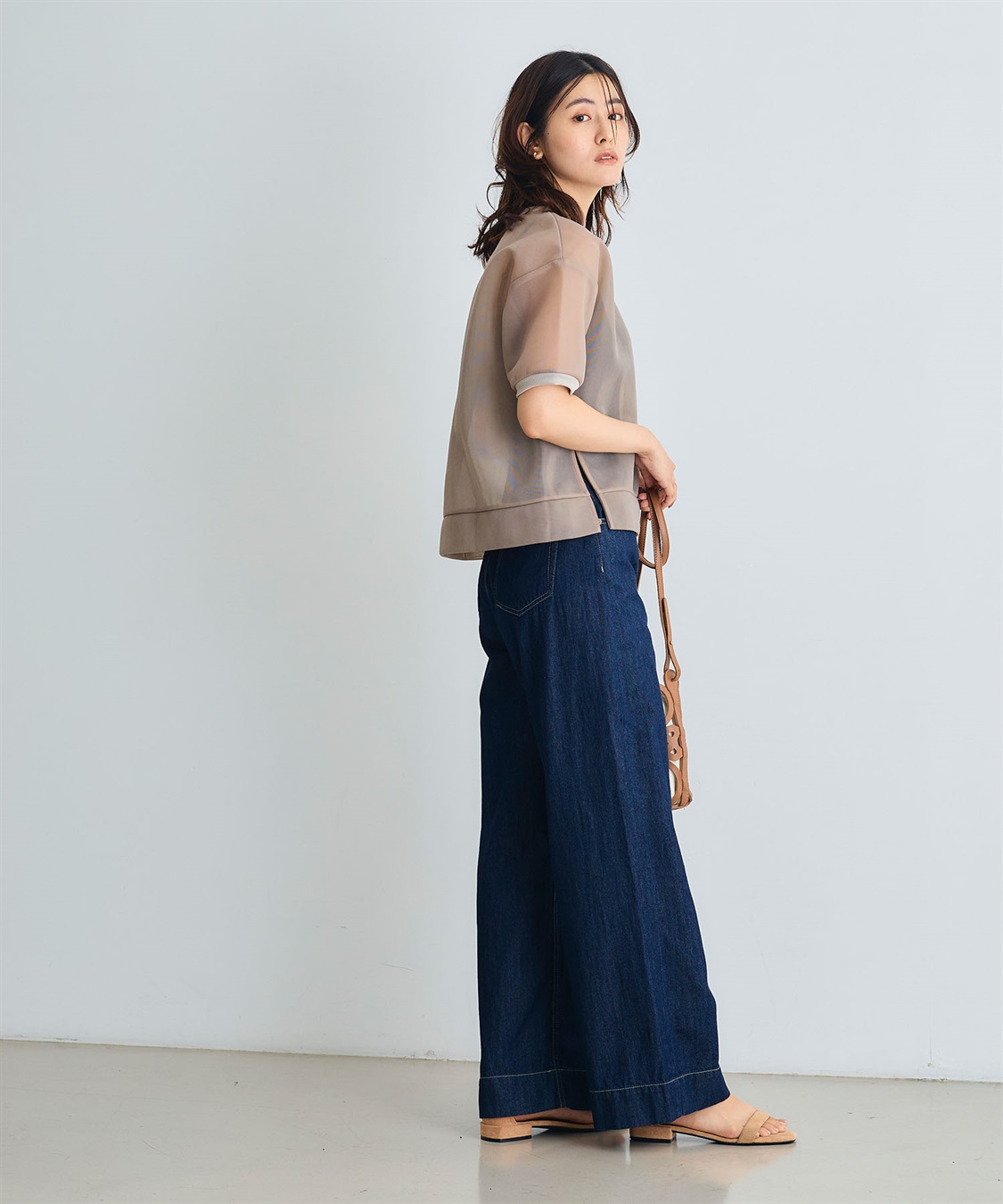 CROSS FUNCTION 《マシンウォッシャブル》エブ楽 シアーハーフスリーブトップス_sub_19