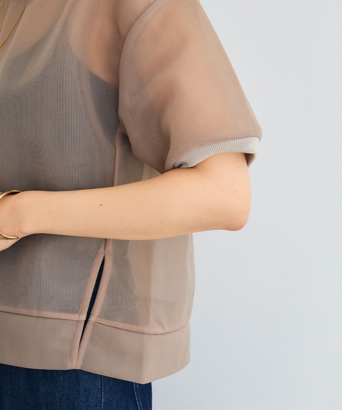 CROSS FUNCTION 《マシンウォッシャブル》エブ楽 シアーハーフスリーブトップス_sub_21