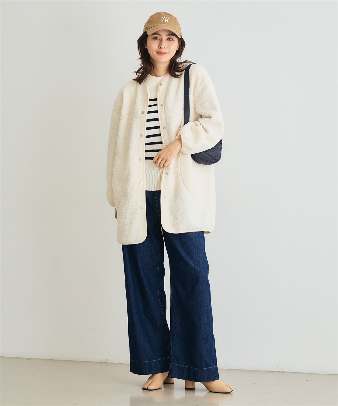 CROSS FUNCTION 《洗える》エブ楽 ボアノーカラーコート_sub_6