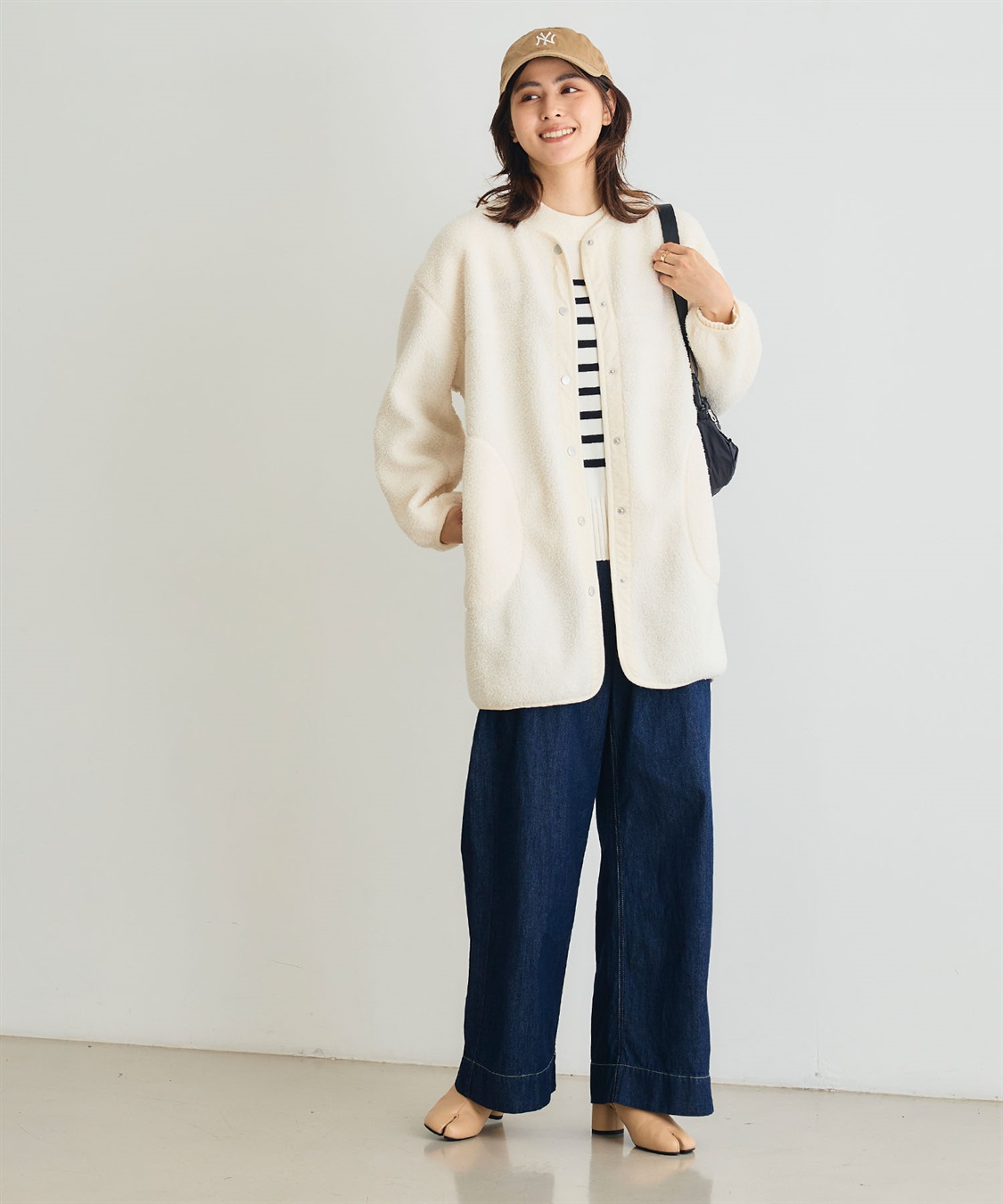 CROSS FUNCTION 《洗える》エブ楽 ボアノーカラーコート_sub_7