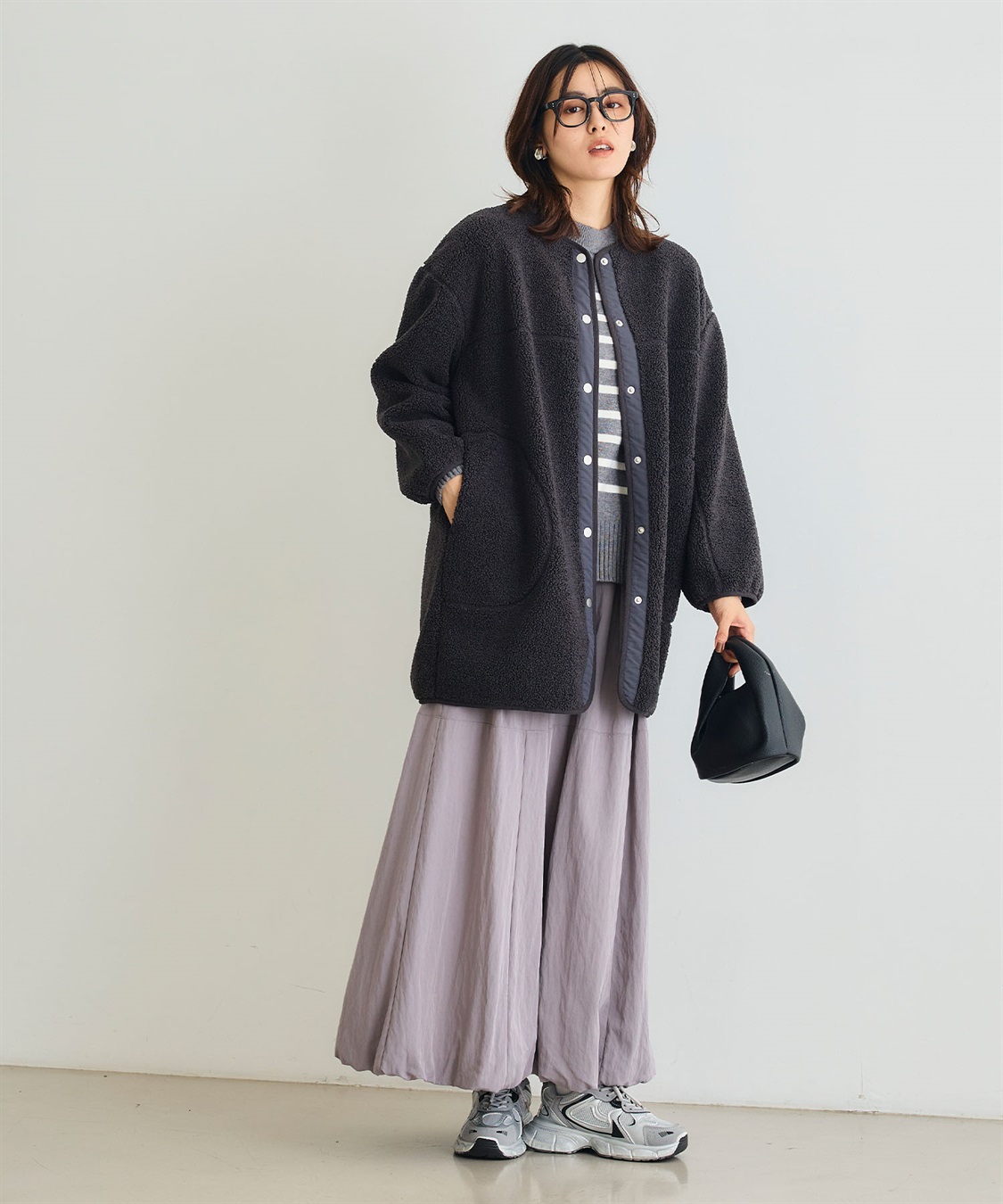 CROSS FUNCTION 《洗える》エブ楽 ボアノーカラーコート_sub_13