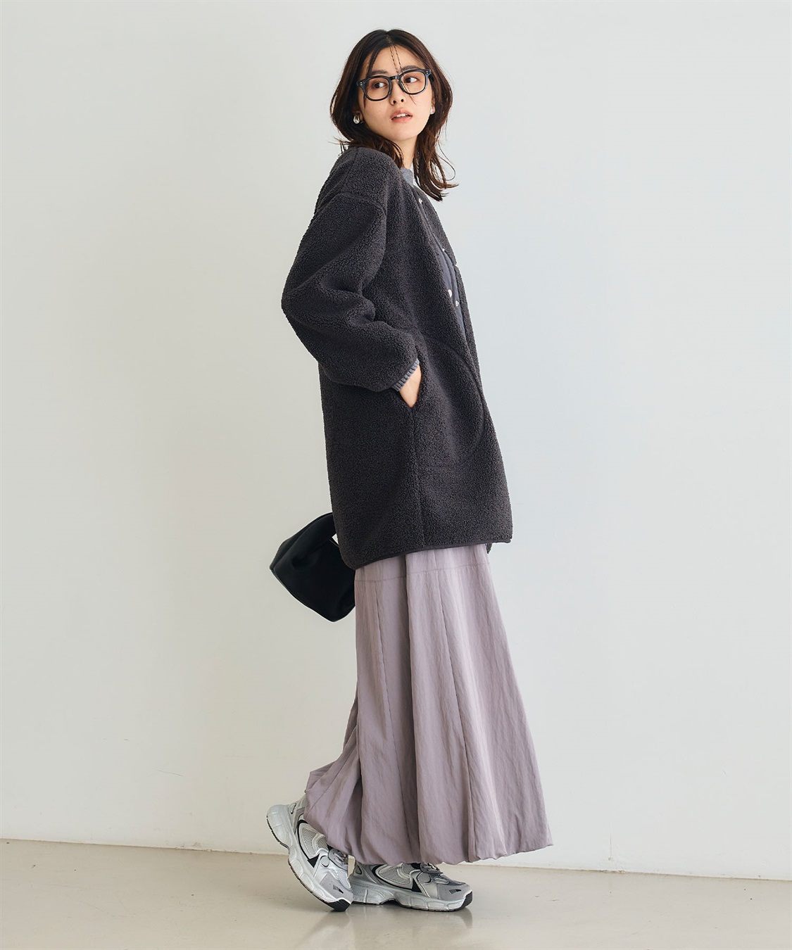 CROSS FUNCTION 《洗える》エブ楽 ボアノーカラーコート_sub_14