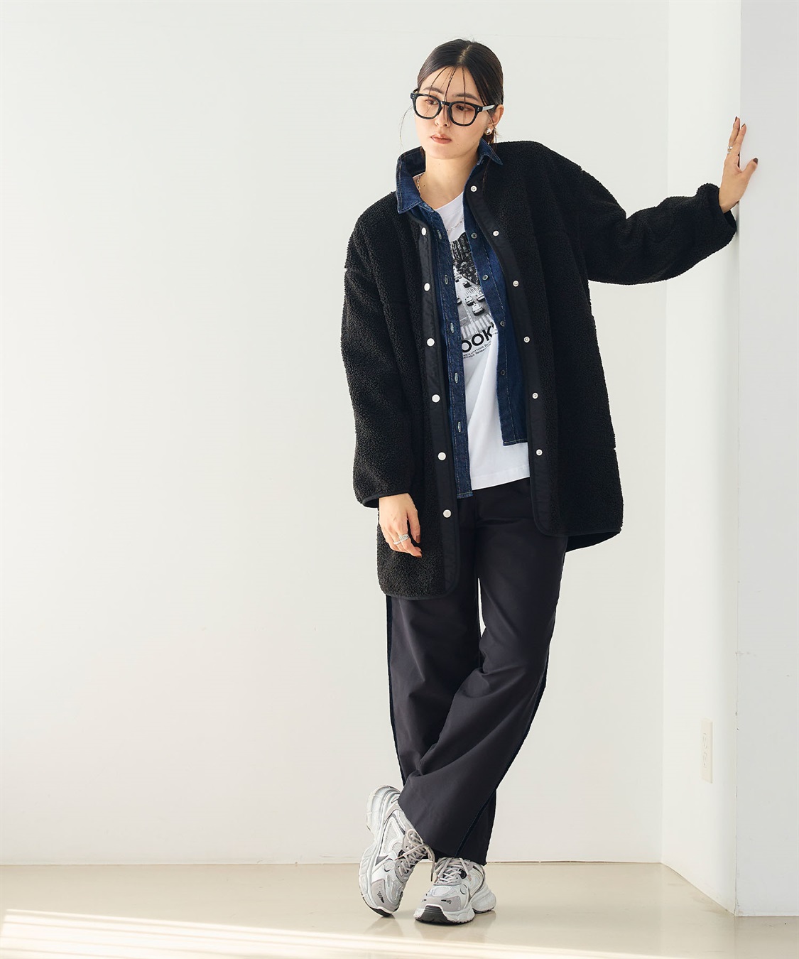 CROSS FUNCTION 《洗える》エブ楽 ボアノーカラーコート_sub_18