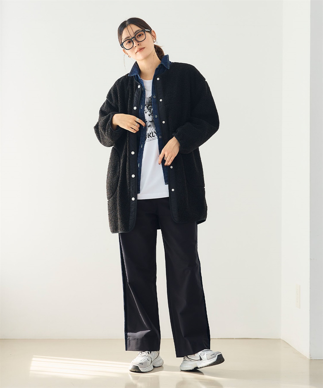 CROSS FUNCTION 《洗える》エブ楽 ボアノーカラーコート_sub_19