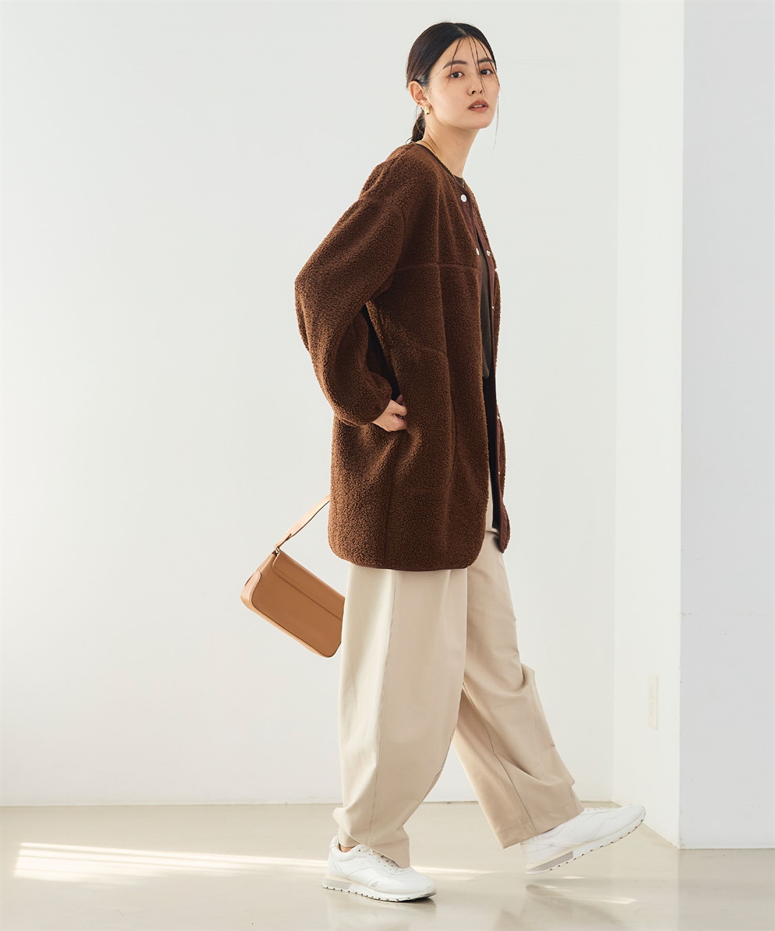 CROSS FUNCTION 《洗える》エブ楽 ボアノーカラーコート_sub_24