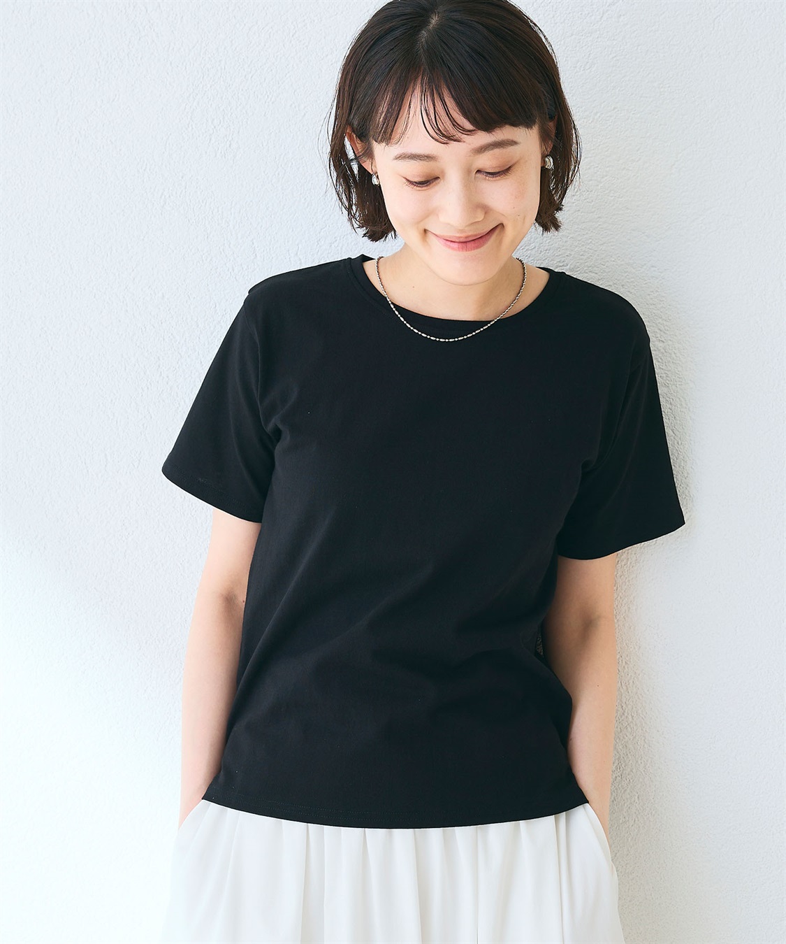 CROSS FUNCTION 《汗染み防止》裾スリットベーシックTシャツ_sub_2