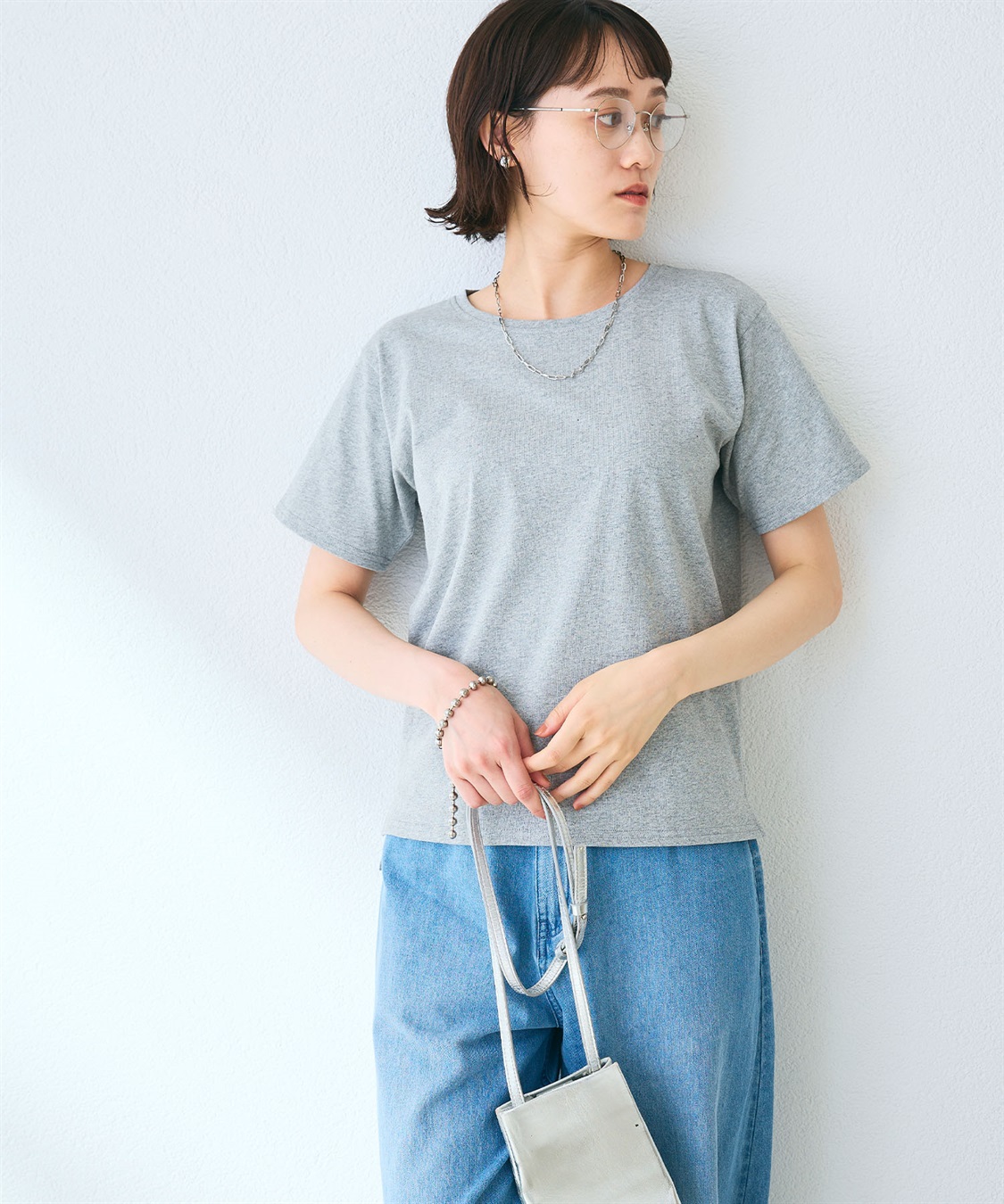 CROSS FUNCTION 《汗染み防止》裾スリットベーシックTシャツ_sub_5