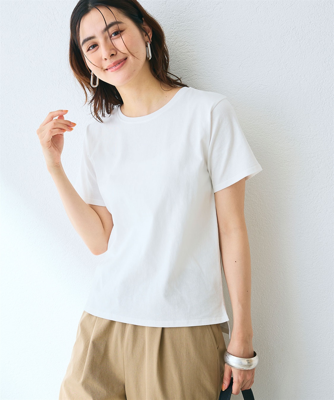 CROSS FUNCTION 《汗染み防止》裾スリットベーシックTシャツ_sub_10