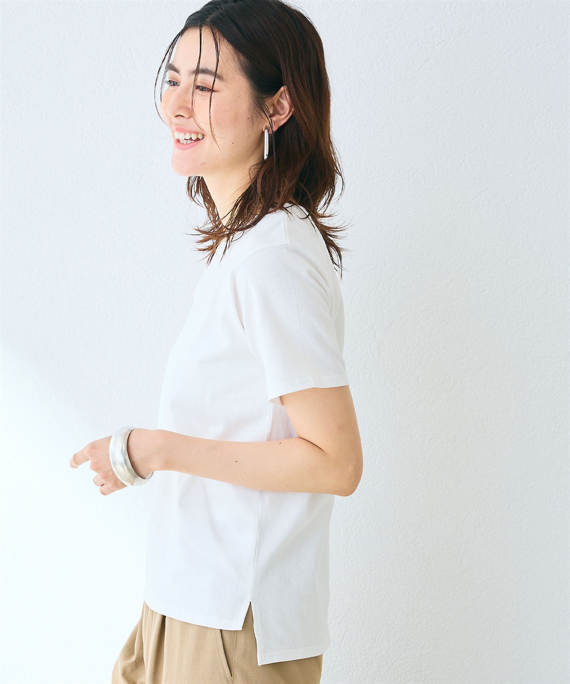 CROSS FUNCTION 《汗染み防止》裾スリットベーシックTシャツ_sub_11