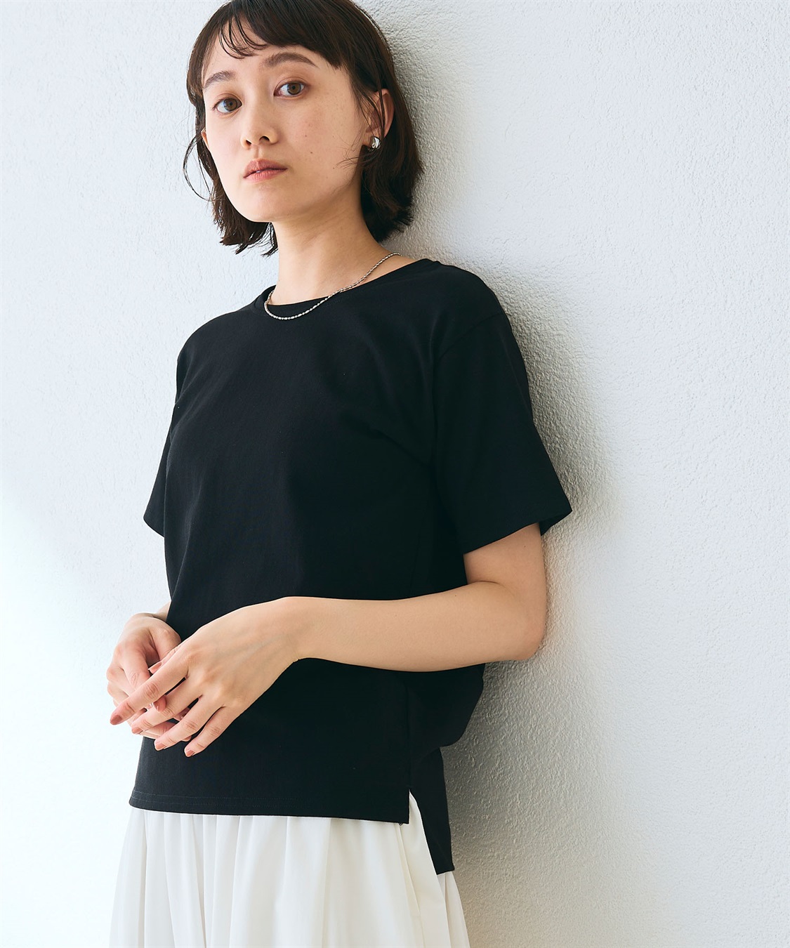 CROSS FUNCTION 《汗染み防止》裾スリットベーシックTシャツ_sub_14