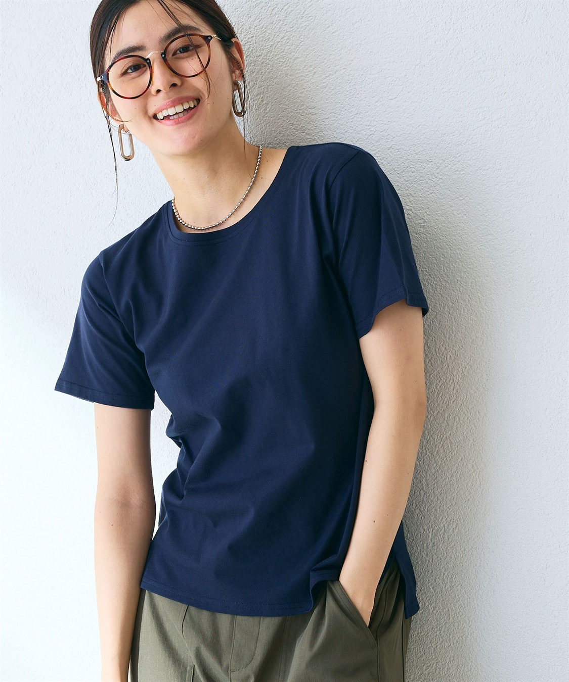 CROSS FUNCTION 《汗染み防止》裾スリットベーシックTシャツ_sub_19