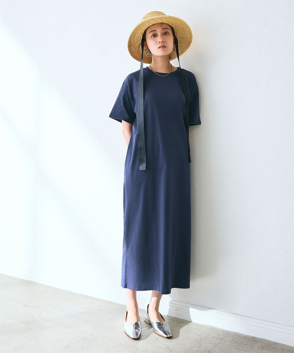 汗染み防止》バックスリットベーシックワンピース CROSS