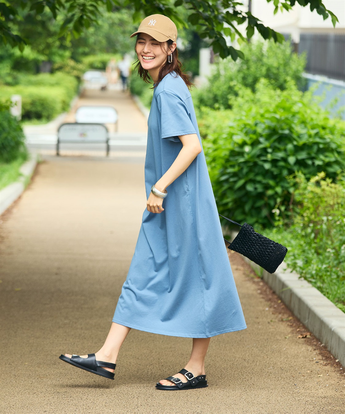 CROSS FUNCTION 《汗染み防止》バックスリットベーシックワンピース_sub_2