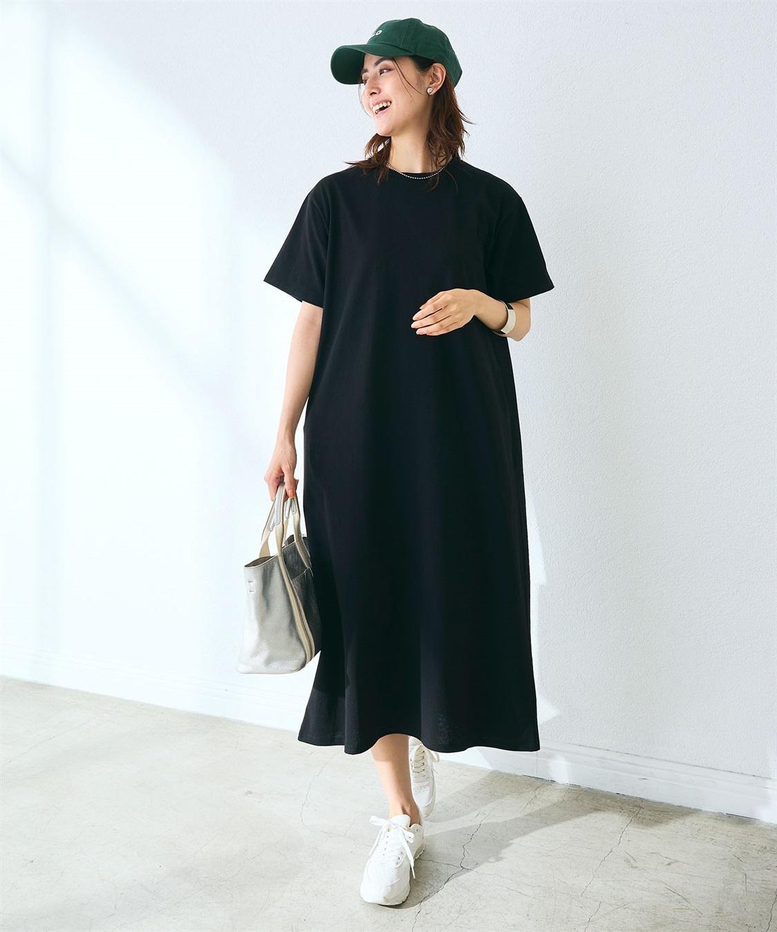 CROSS FUNCTION 《汗染み防止》バックスリットベーシックワンピース_sub_3