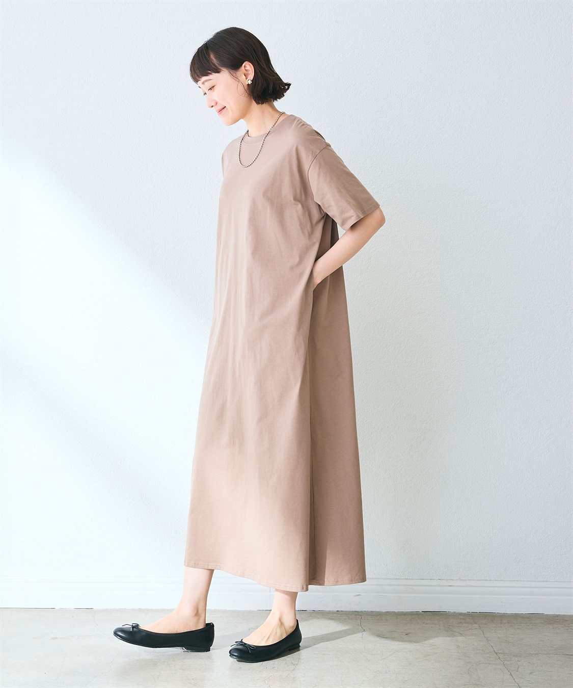 CROSS FUNCTION 《汗染み防止》バックスリットベーシックワンピース_sub_4