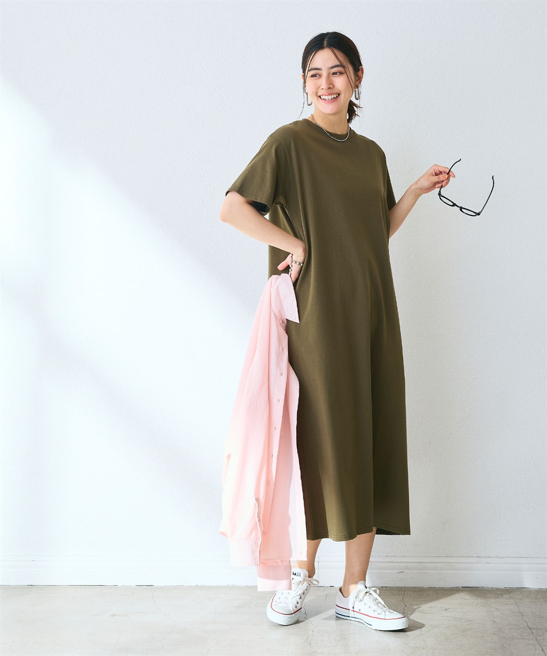 CROSS FUNCTION 《汗染み防止》バックスリットベーシックワンピース_sub_5