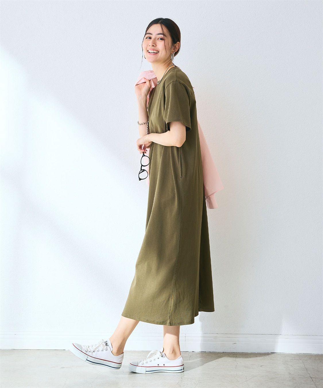 CROSS FUNCTION 《汗染み防止》バックスリットベーシックワンピース_sub_6