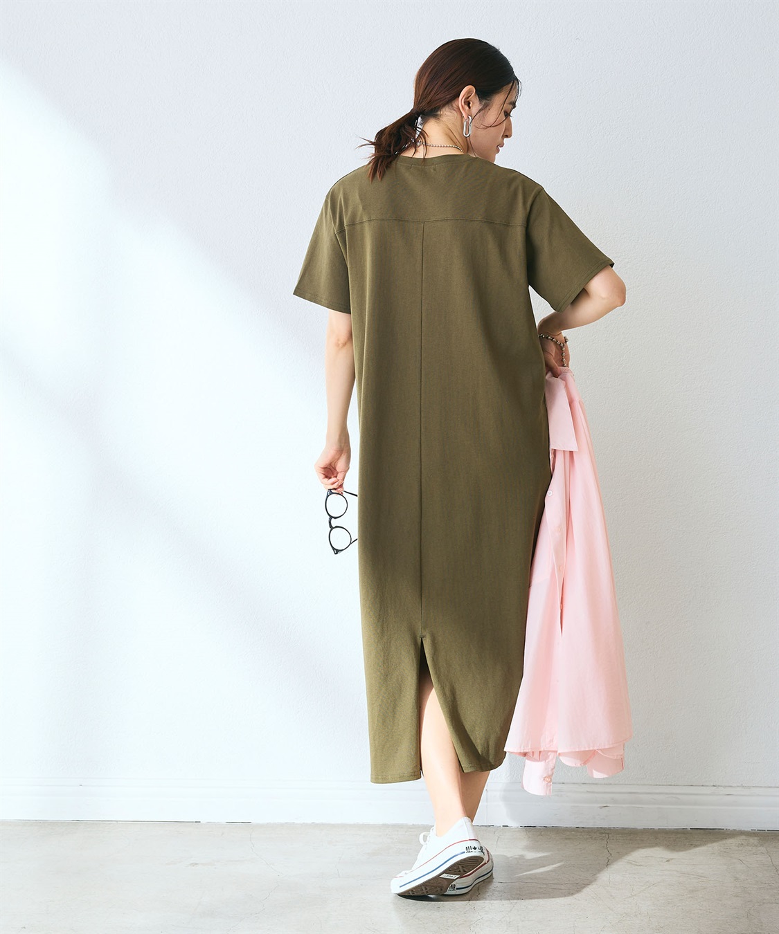 CROSS FUNCTION 《汗染み防止》バックスリットベーシックワンピース_sub_7