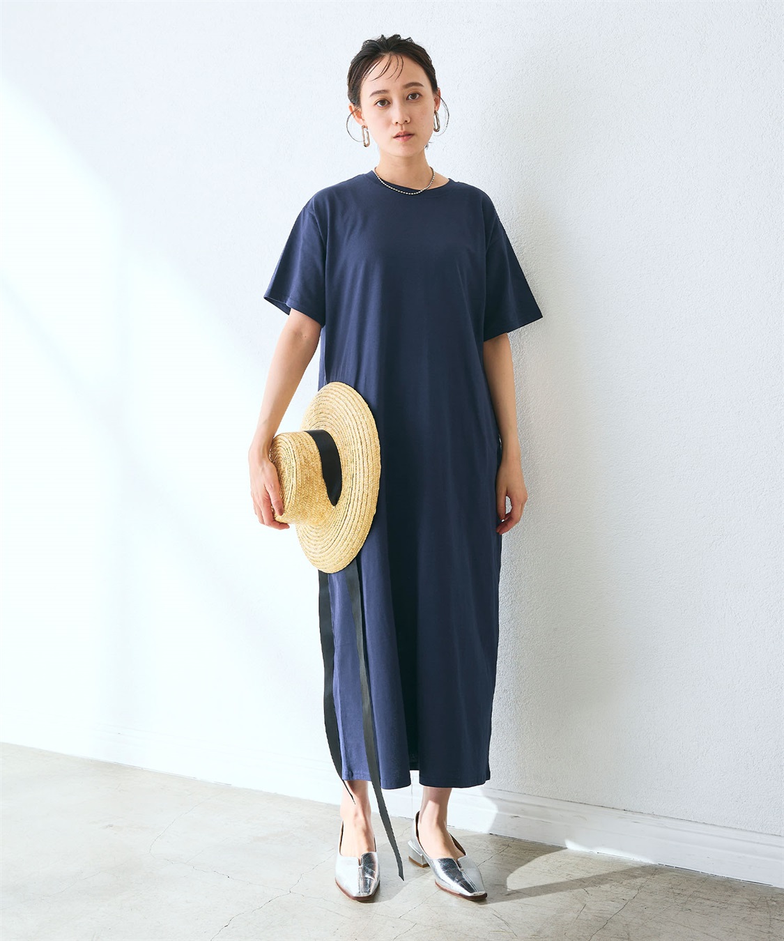 CROSS FUNCTION 《汗染み防止》バックスリットベーシックワンピース_sub_8