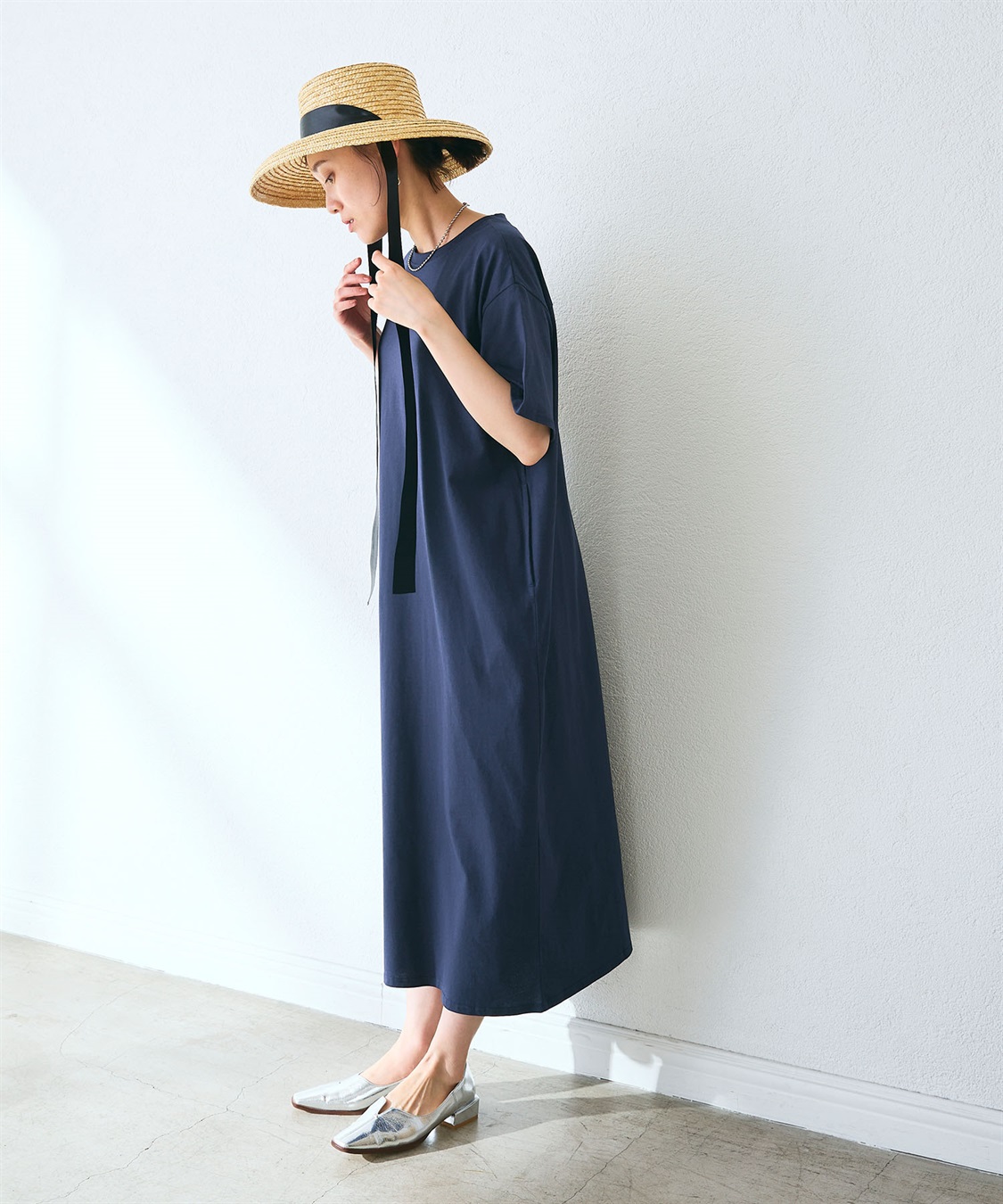 CROSS FUNCTION 《汗染み防止》バックスリットベーシックワンピース_sub_10