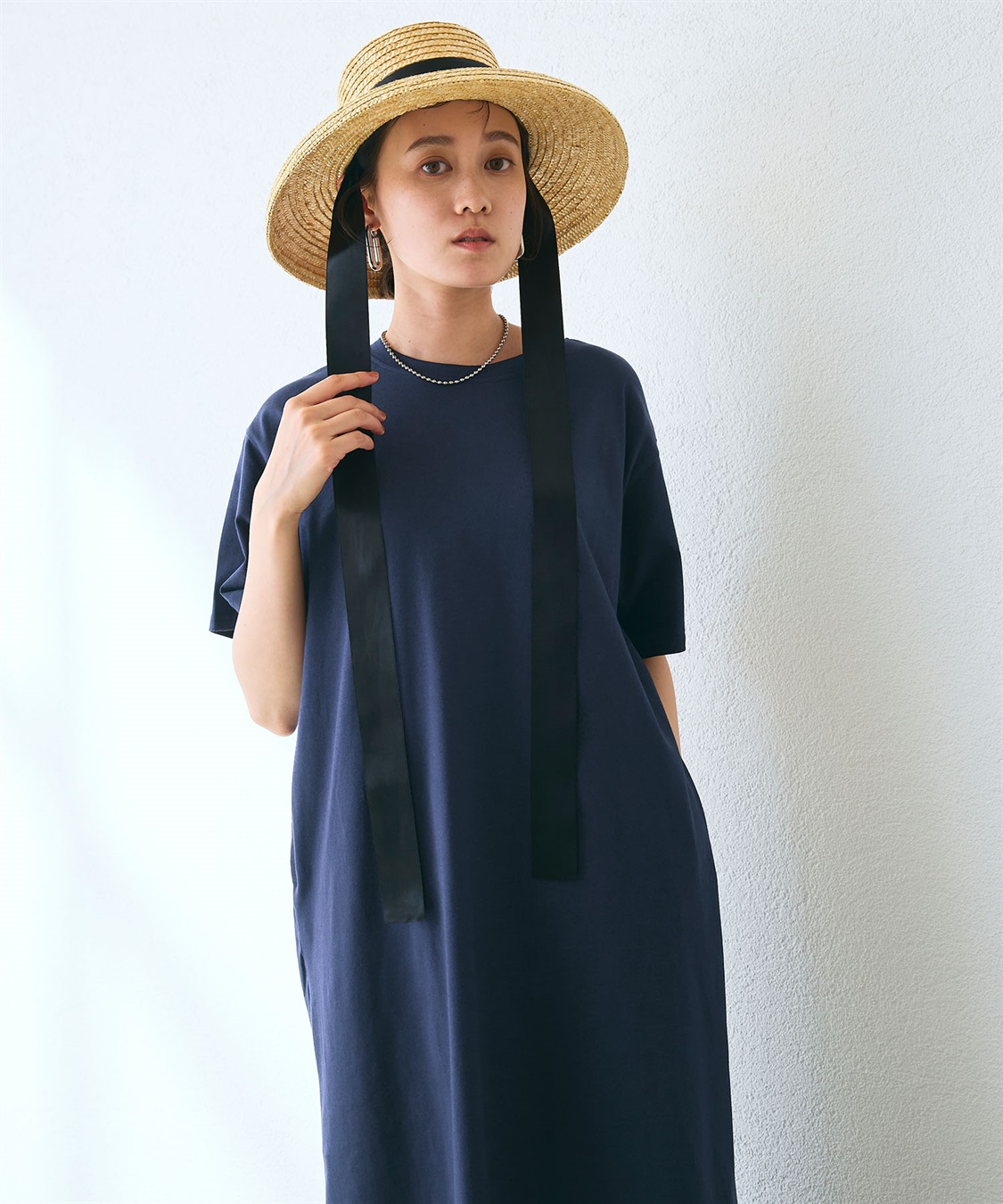 CROSS FUNCTION 《汗染み防止》バックスリットベーシックワンピース_sub_12