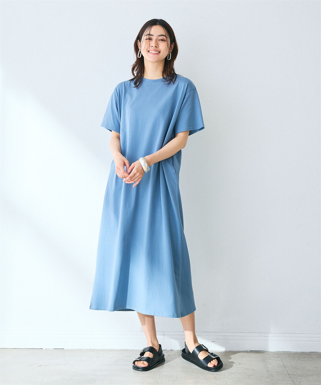 CROSS FUNCTION 《汗染み防止》バックスリットベーシックワンピース_sub_15