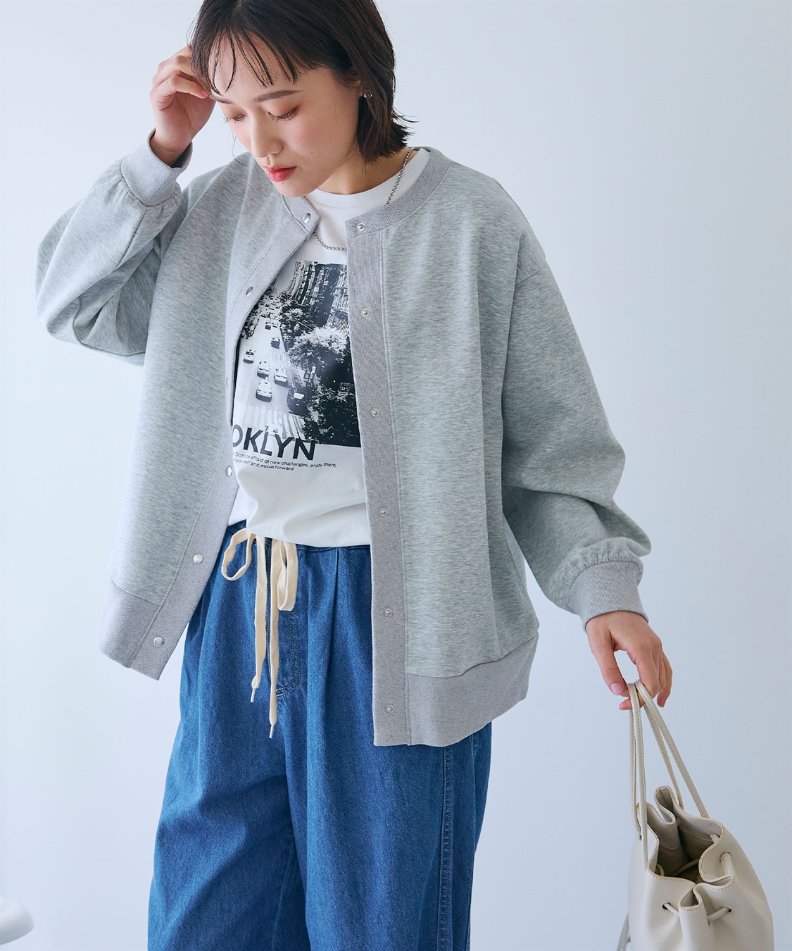 CROSS FUNCTION 《UV》ドットボタンスウェットカーディガン_sub_1