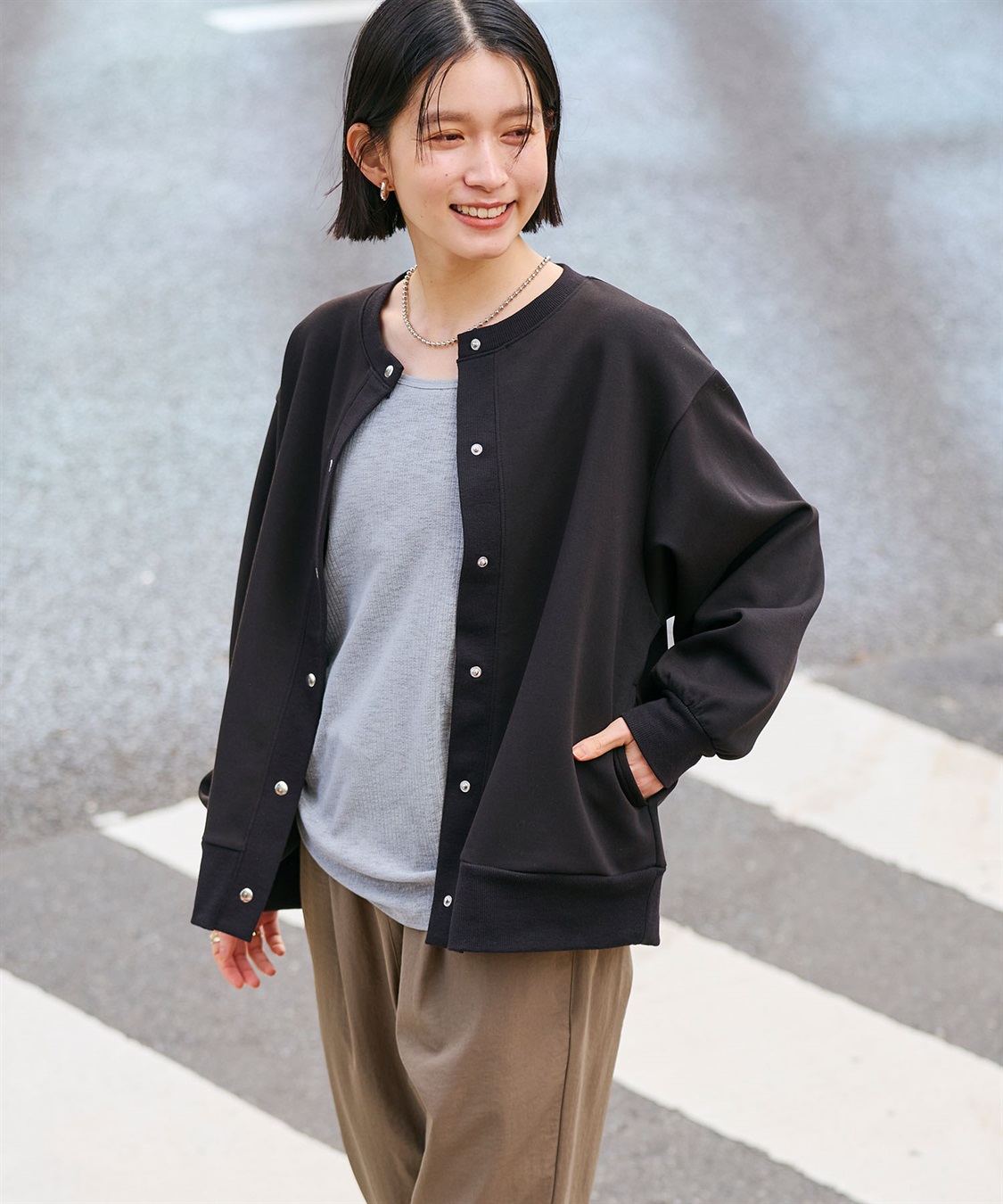 CROSS FUNCTION 《UV》ドットボタンスウェットカーディガン_sub_3