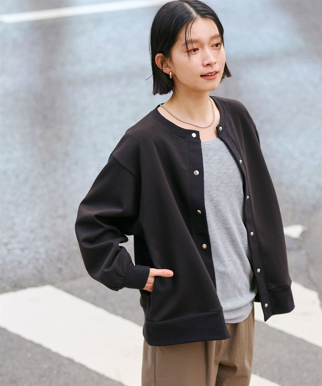 CROSS FUNCTION 《UV》ドットボタンスウェットカーディガン_sub_4