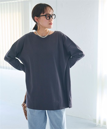 CROSS FUNCTION 《よれにくい》オーバーサイズコットンロングスリーブTシャツ_subthumb_1