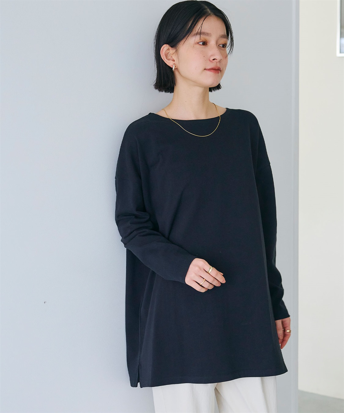 CROSS FUNCTION 《よれにくい》オーバーサイズコットンロングスリーブTシャツ_sub_2