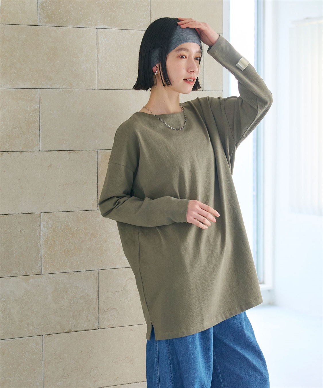 CROSS FUNCTION 《よれにくい》オーバーサイズコットンロングスリーブTシャツ_sub_4