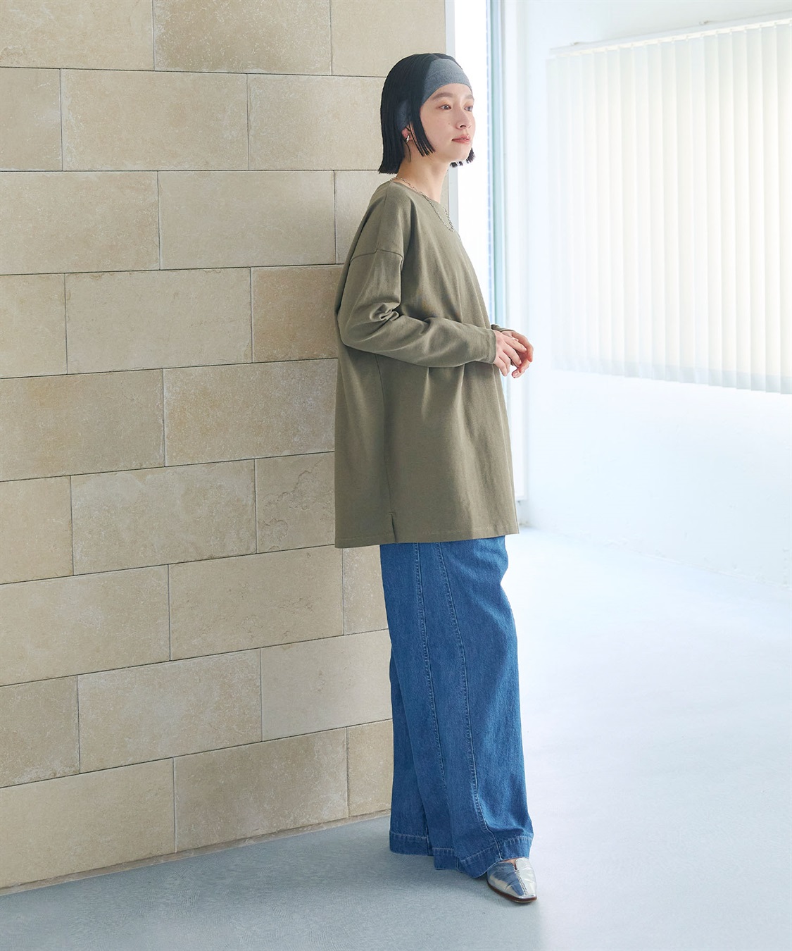 CROSS FUNCTION 《よれにくい》オーバーサイズコットンロングスリーブTシャツ_sub_8