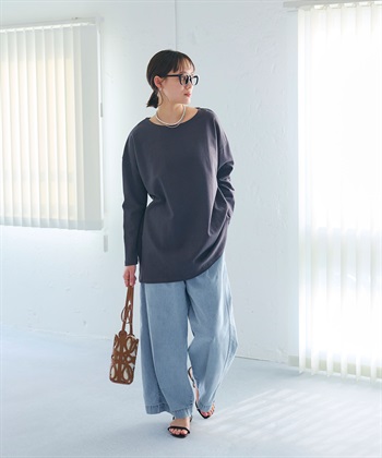 CROSS FUNCTION 《よれにくい》オーバーサイズコットンロングスリーブTシャツ_subthumb_14