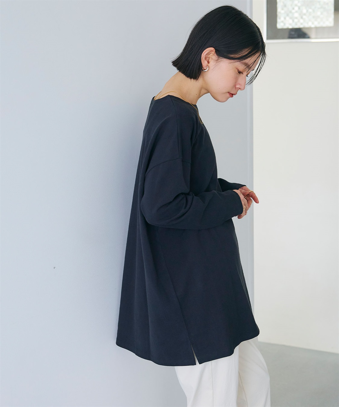 CROSS FUNCTION 《よれにくい》オーバーサイズコットンロングスリーブTシャツ_sub_18