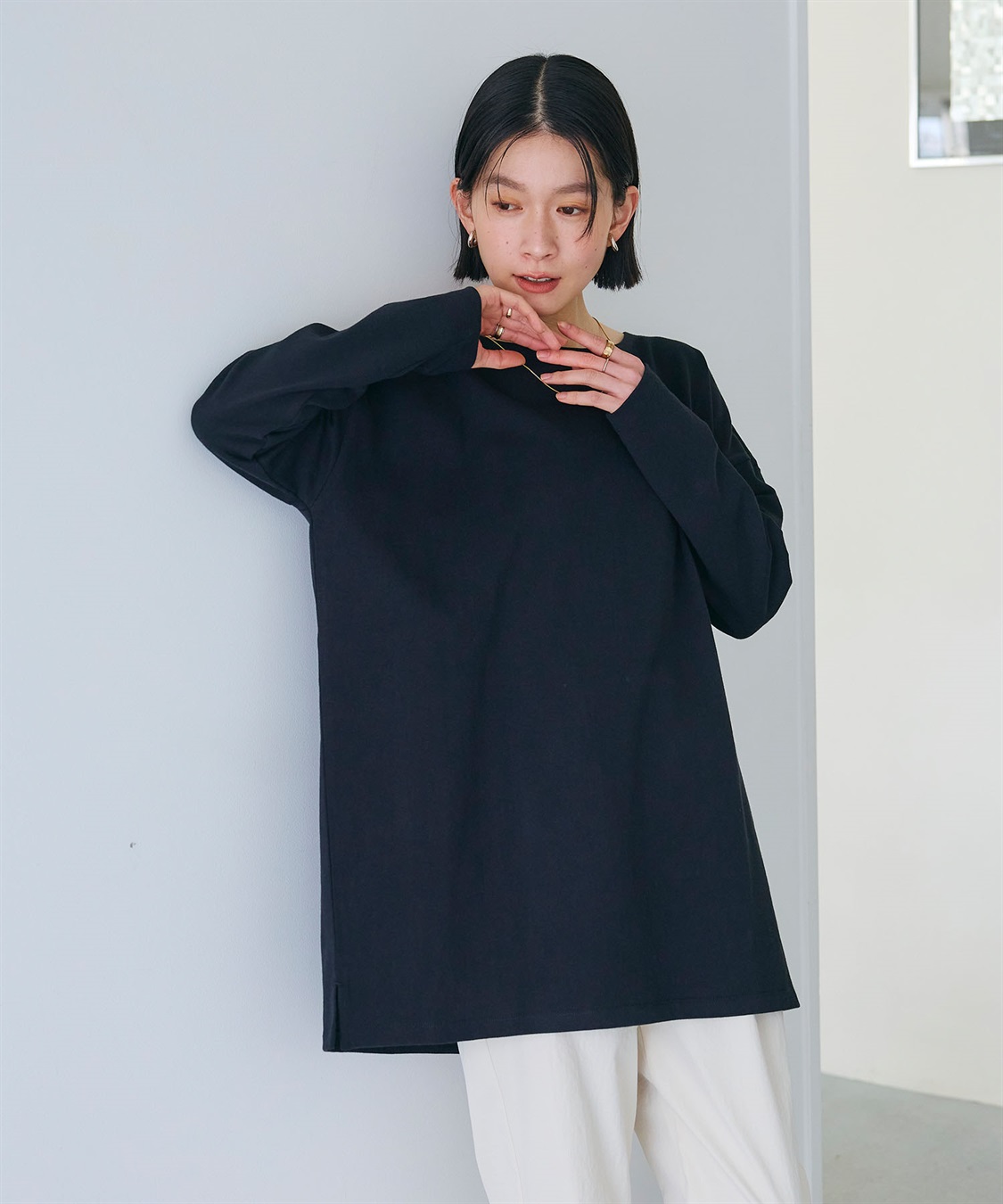 CROSS FUNCTION 《よれにくい》オーバーサイズコットンロングスリーブTシャツ_sub_19