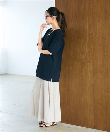 CROSS FUNCTION 《よれにくい》エブ楽 オーバーサイズハーフスリーブコットンTシャツ_subthumb_7