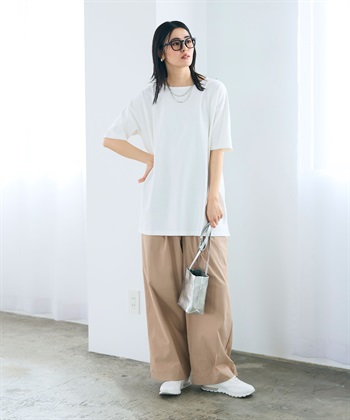 CROSS FUNCTION 《よれにくい》エブ楽 オーバーサイズハーフスリーブコットンTシャツ_subthumb_10