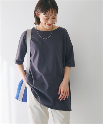 CROSS FUNCTION 《よれにくい》エブ楽 オーバーサイズハーフスリーブコットンTシャツ_subthumb_15