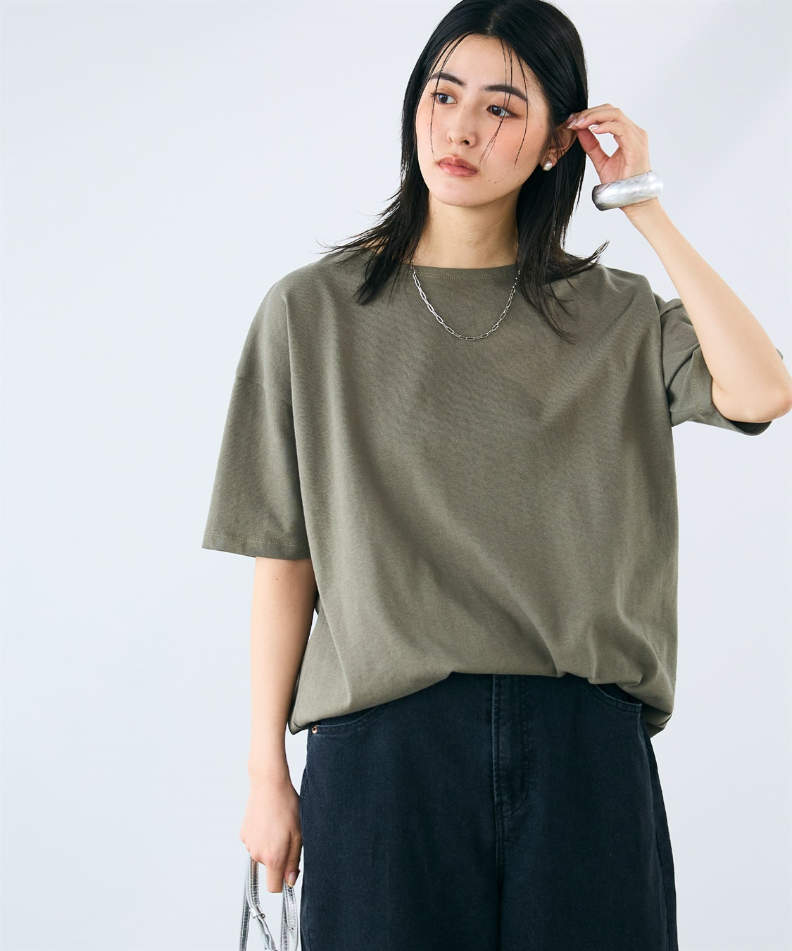 CROSS FUNCTION 《よれにくい》エブ楽 オーバーサイズハーフスリーブコットンTシャツ_sub_21