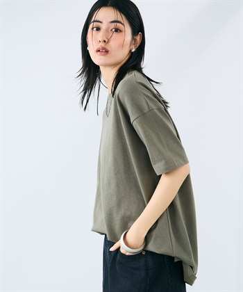 CROSS FUNCTION 《よれにくい》エブ楽 オーバーサイズハーフスリーブコットンTシャツ_subthumb_22