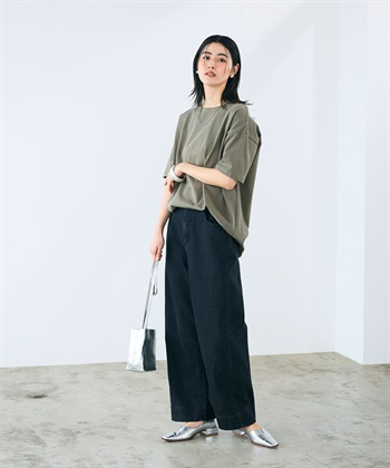 CROSS FUNCTION 《よれにくい》エブ楽 オーバーサイズハーフスリーブコットンTシャツ_subthumb_24