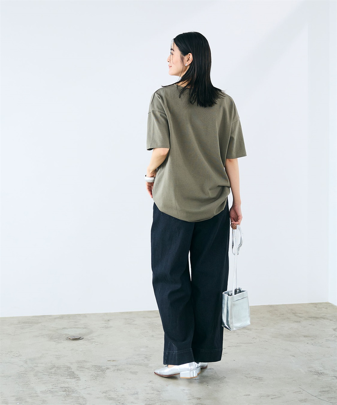 CROSS FUNCTION 《よれにくい》エブ楽 オーバーサイズハーフスリーブコットンTシャツ_sub_25