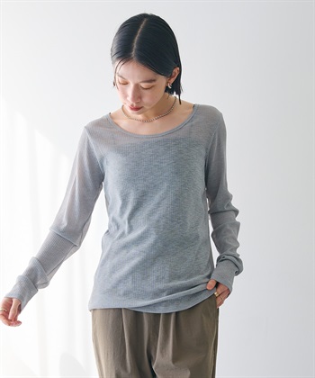 CROSS FUNCTION 《接触冷感》エブ楽 シアーリブロングTシャツ_subthumb_4