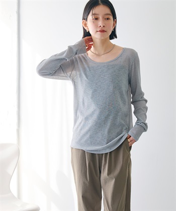 CROSS FUNCTION 《接触冷感》エブ楽 シアーリブロングTシャツ_subthumb_6