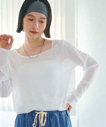 CROSS FUNCTION 《接触冷感》エブ楽 シアーリブロングTシャツ_subthumb_9